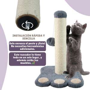 Tiragraffi per Gatti Yommy con Palo in Sisal, Giocattolo Sospeso, 3 Colori, 4 Stili di Base, Diverse Misure - Product Image 1