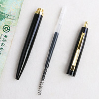 Stylo neutre à clic, couleur unie noire, pointe bille, fabrication chinoise, pour étudiants, entreprises, vente en gros, bureau