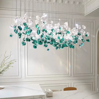 Lustre moderne personnalisé en cristal de luxe, design goutte de pluie, pour bars à petit-déjeuner et restaurants