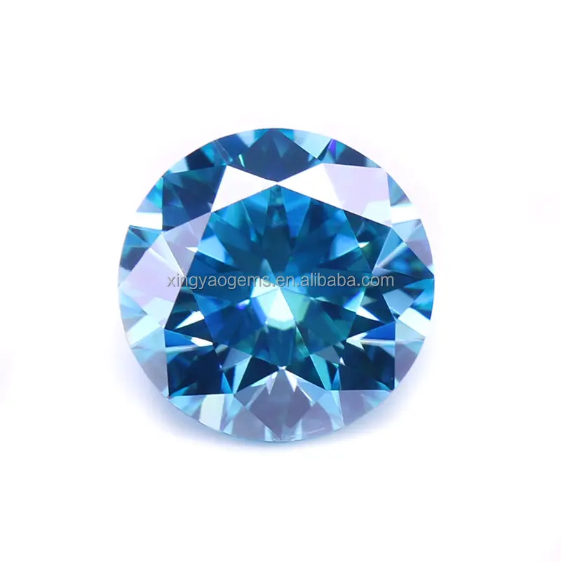 Xing Yao Gemstone 6.5/8/9mm 1-3 Carat Round Cut Blue Moissanite Nude Faux Diamond Stone Jewelry GRA Certificate Moissanite