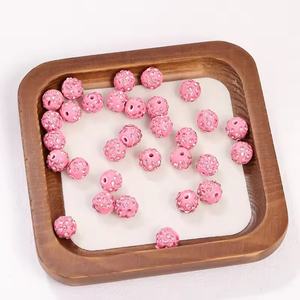 10mm ronde dikke hars strass kralen polymeerklei balletjes ingelegd met kristallen Shambhala kralen voor het maken van pen sieraden armbanden - Product Image 2