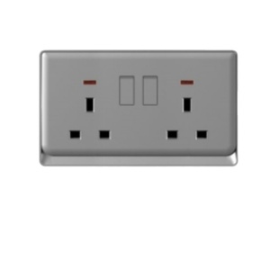 Hiện đại 86*86 mét không thấm nước tường chuyển đổi ổ cắm chỉ số ánh sáng 6 cửa hàng 220V 3 pin phổ Ổ cắm điện 13A Ổ cắm nhựa - Product Image 1