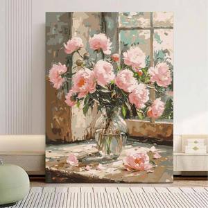 Vente en gros <span class=keywords><strong>de</strong></span> fleurs simples bricolage peinture par numéros peintures suspendues à la main pour soulager le stress - Product Image 5