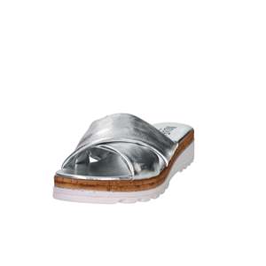 Sandali con zeppa Novaflex MonteFalco da donna, stile ciabatta bassa, colore argento - Product Image 2