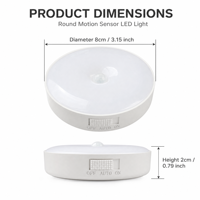 Lumière à détecteur de mouvement rechargeable, 3000K blanc chaud, lumière LED magnétique de nuit, type C, pour placard, armoire, couloir