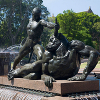 Gran Estatua Clásica de Bronce para Exteriores, Escultura del Héroe Griego Teseo y el Minotauro, Figura de Metal Antigua para Decoración de Jardín