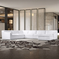 Hotel-Wohnzimmermöbel Modernes Komfortables Stoff- oder Leder-Polster Ecksofa-Set für Zuhause