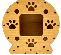 Plaque latérale circulaire en bambou pour niche à chat, avec trous de ventilation multi-pattes, panneau de remplacement détachable pour cachette de chat, à assembler soi-même
