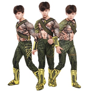 Aquaman <b>Cosplay</b> Costume For Kids 8-13 Years Neptune Theme Stage Performance <b>Outfit</b> Polyester Material - Product Image 5