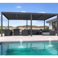 Pergola de luxe étanche bioclimatique Louvre aluminium ouverture toit couverture Pergola motorisée lumière Gazebo
