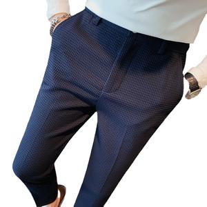 Di alta qualità marrone <span class=keywords><strong>Cargo</strong></span> formale pantaloni da uomo coreani in velluto a coste a metà vita Slim Fit Casual pantaloni piatti da ufficio - Product Image 5