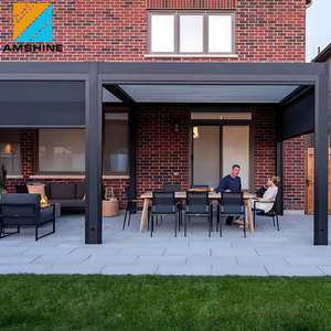 Gazebo Comercial para Jardín, Techo de Patio Bioclimático Motorizado de Aluminio, Pérgola de Aluminio con Rejillas para Exteriores, para Restaurantes y <span class=keywords><strong>Caf</strong></span>é<span class=keywords><strong>s</strong></span> - Product Image 3