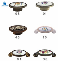 Meubles classiques en bois laiton Antique armoires de cuisine porte tiroir tire meubles boutons en céramique poignées