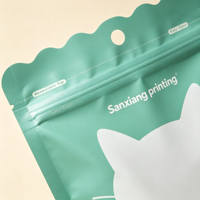 Sachet personnalisé haute qualité en BOPP imprimé par gravure, en forme spéciale, avec fermeture éclair refermable, pour aliments pour animaux de compagnie (chats et chiens)