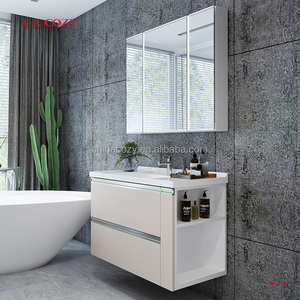 Mueble de baño multifuncional moderno resistente al agua con espejo inteligente y cajón de lavabo para hoteles - Product Image 2