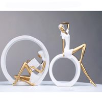 Décoration d'intérieur, statues de lecture, ornements de table de salon de luxe, artisanat en résine, figurines abstraites pour accessoires de bureau