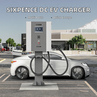 Nouvelle station de recharge pour véhicules électriques commerciale Sixpence à montage au sol, 200-220V, 20kw, 30kw, 40kW, CCS, GBT, CHAdeMO, 100A, IP54, étanche