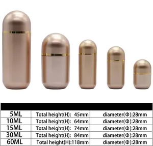 Mini 5ml Golden Ps Matériel En Forme De Balle Médecine Pilule Capsule Vitamine Conteneur En Plastique Médecine Bouteille