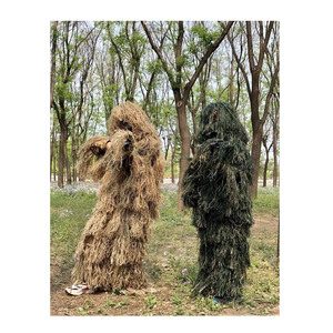 Ghillie Phù Hợp Với Phụ Kiện Gói 3D Ngụy Trang Săn Bắn Trang Phục Cỏ Dải Và Camo <span class=keywords><strong>Net</strong></span> Rừng Woodland Chiến Thuật Đồng Phục 5 Miếng - Product Image 5
