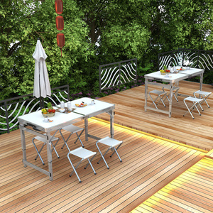 <span class=keywords><strong>Tavolo</strong></span> da <span class=keywords><strong>Campeggio</strong></span> Pieghevole Jerilo-A per 4-6 Persone, Portatile, Leggero, Altezza Regolabile - Product Image 3