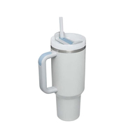 Gobelet isotherme sous vide en acier inoxydable de 40 oz avec paille et poignée, personnalisable avec logo, pour vin, vente en gros
