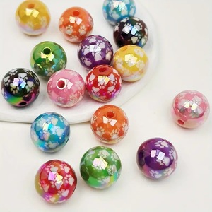 Perles en vrac en plastique acrylique et lucite, perles rondes plaquées couleur patte de chat pour la fabrication de bijoux DIY - Product Image 2