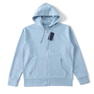 Veste à capuche zippée décontractée vintage de luxe RL Fashion 100% coton, coupe ample, couleur unie, pour homme - Product Image 4