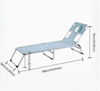 Chaise longue de jardin confortable, chaise longue pliante avec coussin, turquoise, chaise longue de luxe, lit de soleil, bronzage