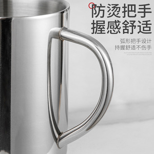 Stainless Steel Water Cup 304 With Lid Handle For Children Small Tea <b>Mug</b> Round Solid Color Back To School Use - Product Image 5