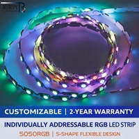 Bande LED RVB adressable SK6812 5V 5050 60 LED, module LED flexible en forme de S pour éclairage de lettres lumineuses – Vente chaude