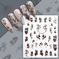 Autocollant d'ongle de gel d'été de vente chaude autocollants d'ongle de fleur colorée