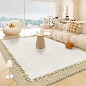 Alfombra Cremosa de Imitación de Cachemira Hengjiatai, Rectangular, con Patrón Geométrico, Estilo Wabi Sabi, para Sala de Estar o Dormitorio - Product Image 2