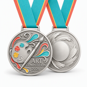 Manufacturer Custom Medal 3D Relief Enamel Design Logo Championship Honor Awards <b>Painting</b> Art Competition Medal - Product Image 1