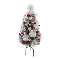 Poteau de sol pour sapin de Noël artificiel rouge, décor de jardin extérieur en PVC dense, pour fête de Noël, plage, patio