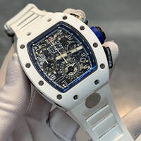 Montre chronographe Flyback en céramique blanche de haute qualité RM11-02 pour homme, montre mécanique sportive squelette de luxe