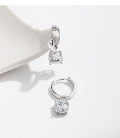 Bijoux d'oreille élégants de luxe super brillants 1ct boucles d'oreilles en moissanite boucles d'oreilles en argent sterling 925