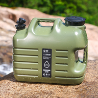 Seau à eau carré d'extérieur de 6,6 gallons (25 litres) en PE de qualité alimentaire avec robinet et couvercle, conteneur d'eau pour le camping, réservoir d'eau
