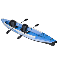 Nouveau design de canoë-kayak gonflable pliable à deux places pour sports nautiques, pêche, avec pagaies