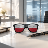 Gafas de Sol Deportivas Personalizadas al por Mayor con Logotipo, Gafas con Diseño de Equipo Nacional Impreso en Poliéster, Gafas con Orificios para Fiestas de Fútbol