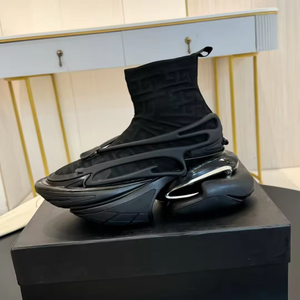 Luxurious designer high-top thick-soled elevated casual shoes, solid color, fashionable outdoor sports shoes - Product Image 1