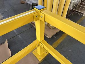 Modular Steel Guardrail End <strong>Post</strong> 4x4 Inch 1 Rail <strong>Level</strong> Rubber Caps Heavy Duty Safety Barrier for Warehouse Road - Product Image 6