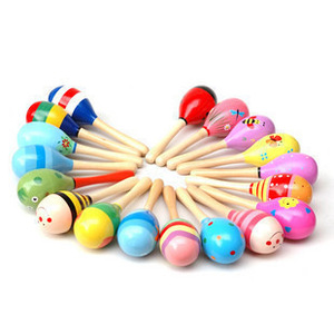 Vente en gros de shakers à œufs en bois colorés, maracas en bois, instruments Orff, jouets, instruments de musique - Product Image 3