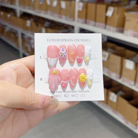 Ongles press-on en PMMA faits main, motif goutte d'eau, rose 3D sculpté, style été français, haute qualité, application rapide, colle incluse, réutilisables