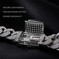 Bracelet cubain personnalisé en laiton écologique avec zircon 5A, bijoux hip-hop, moissanite, longueur personnalisable, bracelet hip-hop bling