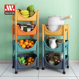 Carrello Portaoggetti Haixin per Casa, Cucina e Soggiorno, Scaffale Multiuso Rimovibile in Plastica con Ruote - Product Image 6