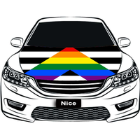 Housse de capot de voiture personnalisée en polyester, motif arc-en-ciel sapphique gay, pour défilé Pride, fond photo et protection solaire pour capot de voiture