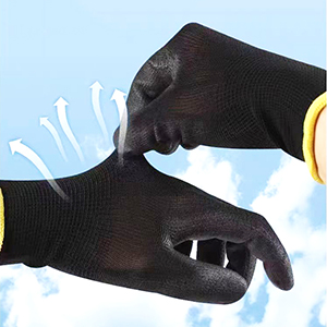 Guantes de Seguridad XINGYU Recubiertos de PU de Calibre 13, Puño de Punto, Guantes de Trabajo para Jardinería y Mecánica, Flexibles, Sin Polvo - Product Image 3