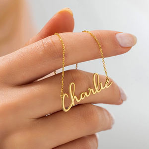 Collar con Nombre Personalizado para Niños, Mujeres y Hombres, Chapado en Oro, Plata 925, Joyería Familiar, Collar con Placa Personalizada - Product Image 2