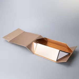 Caja plegable de cartón de papel de lujo con impresión personalizada, embalaje para zapatos, vino tinto, oro, magnética, regalo
