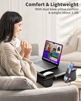 Bureau confortable pour ordinateur portable avec coussin repose-poignets pour ordinateurs portables jusqu'à 17 pouces Support de tablette pour téléphone